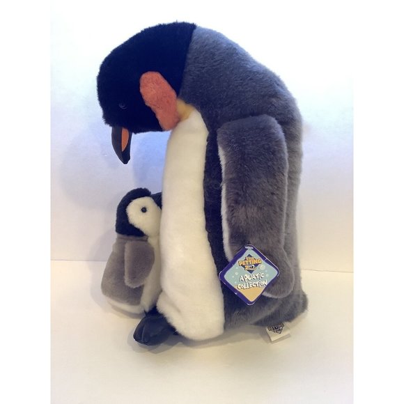 The Petting Emperor Penguin With Baby Plush Stuffed AnimalZoo Aquatic Collection - Picture 1 of 11